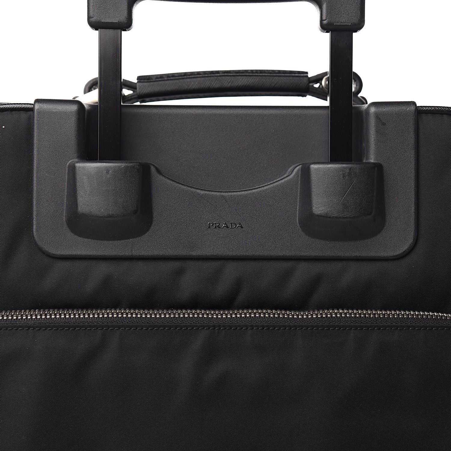Prada Tessuto Nylon Saffiano Trolley Luggage Black 9 of 11