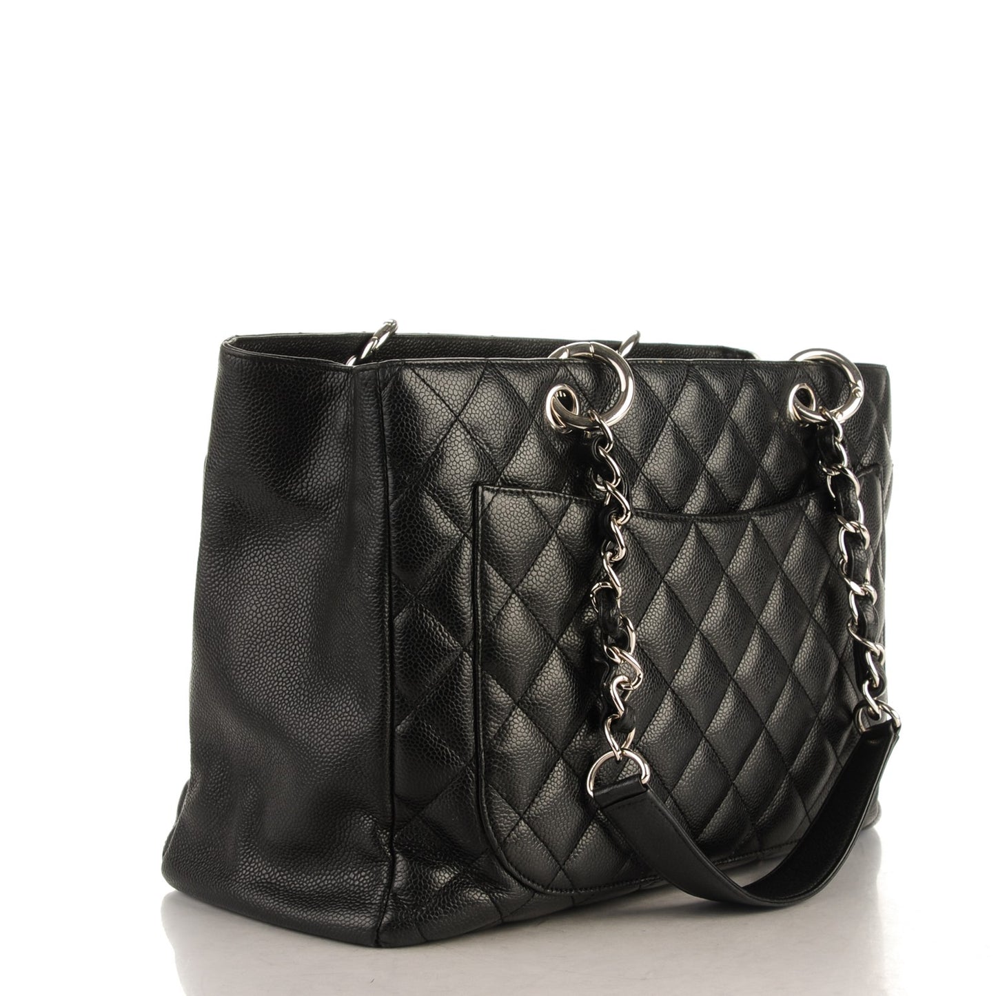Caviar Quilted Grand Shopping Tote GST Black