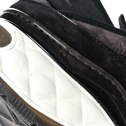 Chanel Fabric Suede CC Sneakers 38 Black Dark Grey 10 of 11
