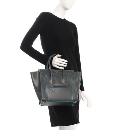 Celine Satin Debossed Calfskin Micro Luggage Anthracite 2 of 6