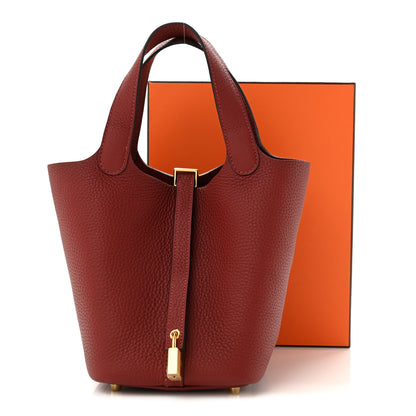 Hermes Taurillon Clemence Picotin Lock 18 PM Rouge H 11 of 11