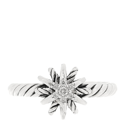 David Yurman Sterling Silver Diamond Petite Starburst Ring 49 5 1 of 4