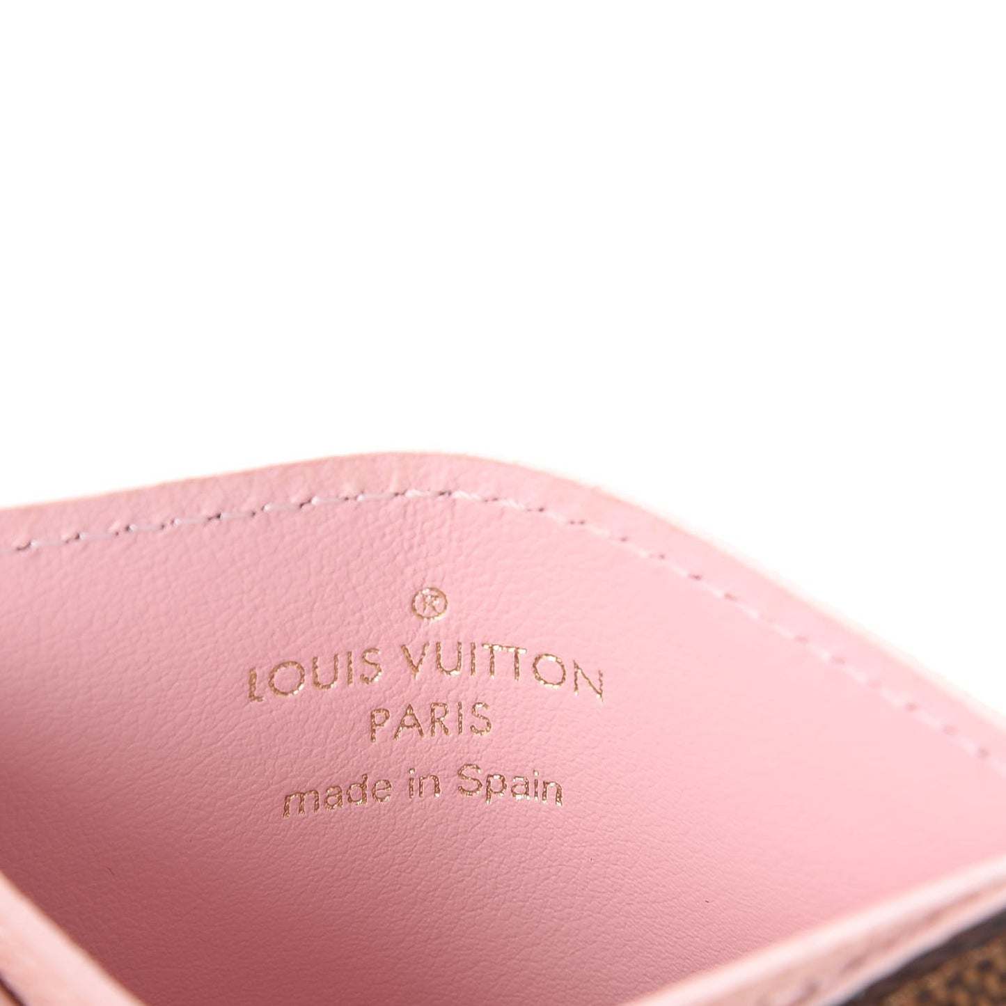 Damier Ebene Caissa Card Holder Rose Ballerine