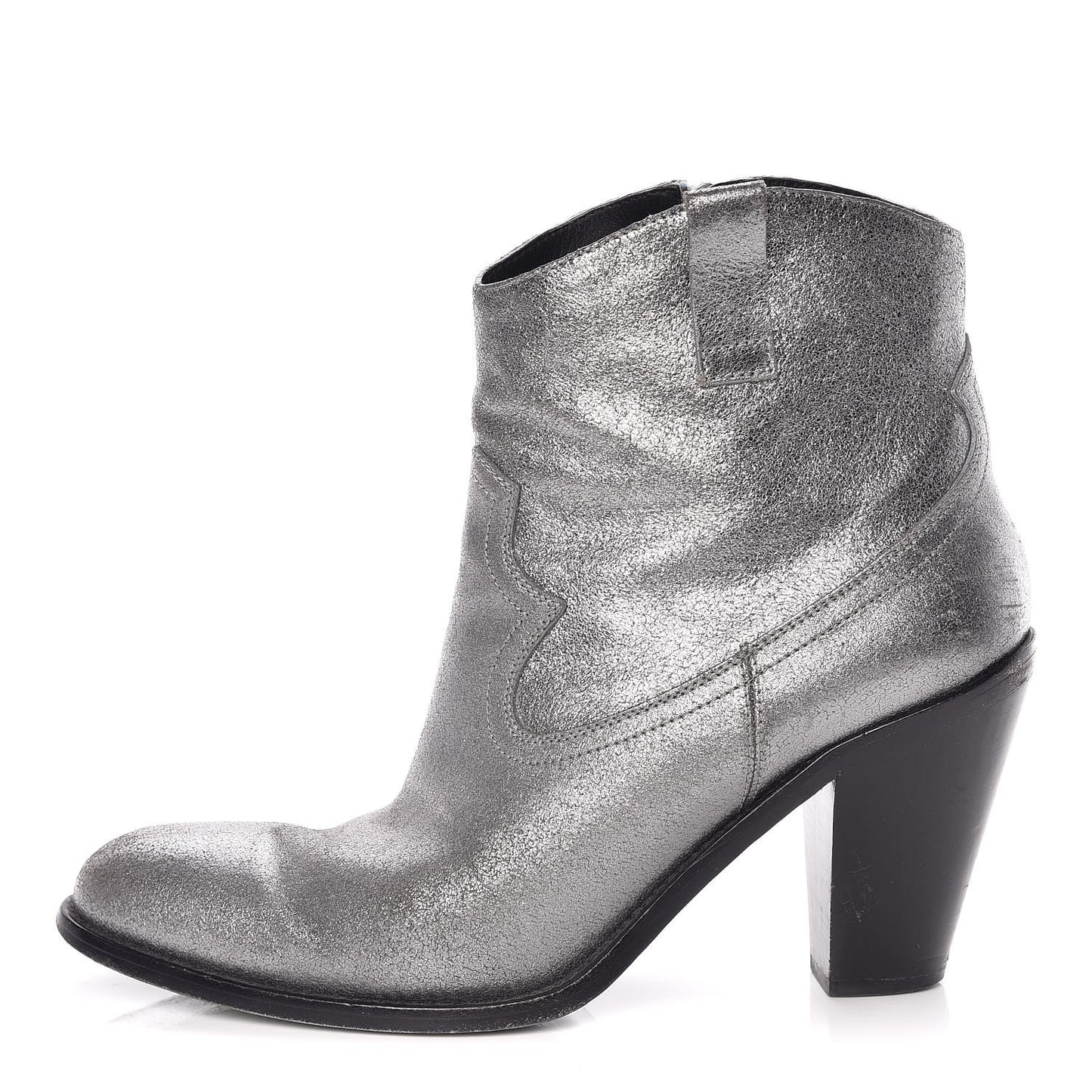 Metallic Suede Curtis Ankle Boots 39 Dark Silver