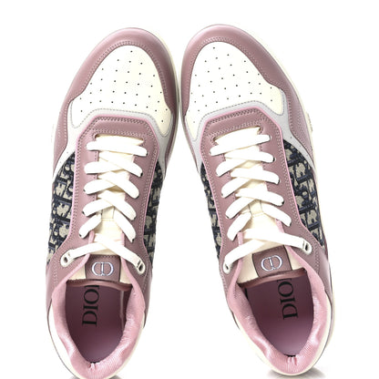 Christian Dior Smooth Calfskin Jacquard Oblique Mens B27 Low Top Sneakers 49 Pink White 2 of 8