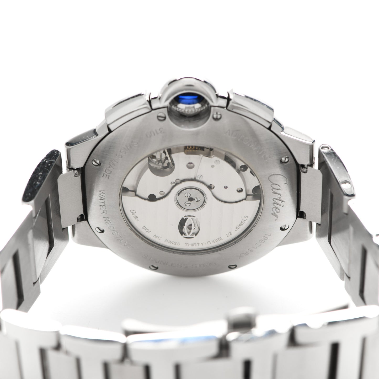 Stainless Steel 44mm Ballon Bleu De Cartier Chronograph Automatic Watch Black