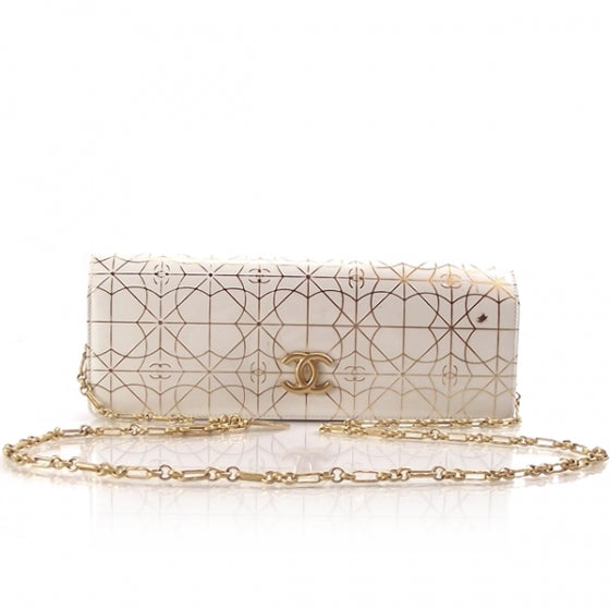Chanel Vinyl Paris Moscou Moujik Clutch White 1 of 15