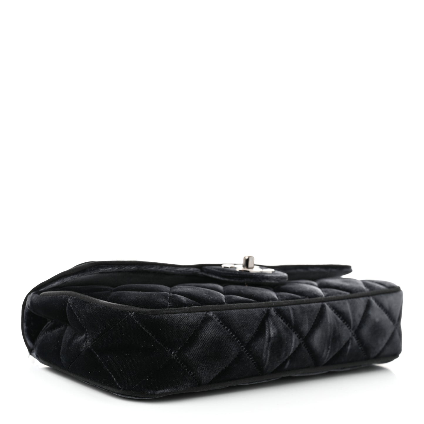Velvet Quilted East West Flap Black