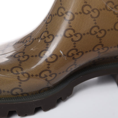Gucci Rubber Monogram Edinburg Rain Boots 36 Transparent Cocoa 7 of 9