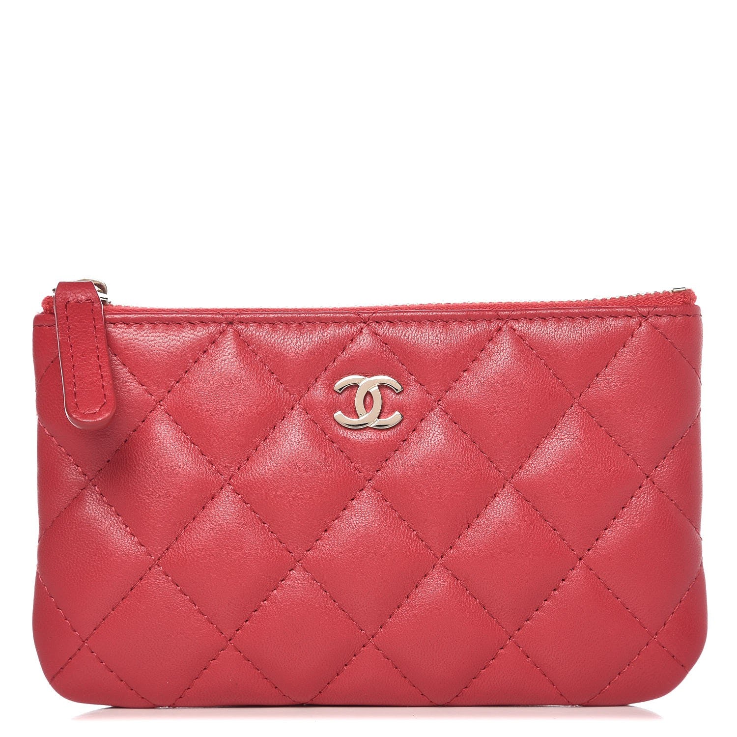 Chanel Lambskin Quilted Small Cosmetic Case Light Red 1 of 8