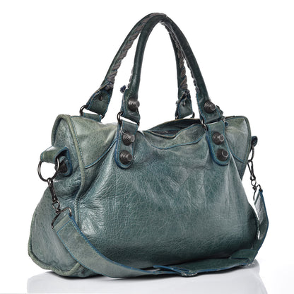 Balenciaga Chevre Giant 21 Gunmetal Hardware City Neiman Marcus LE Bleu 3 of 20