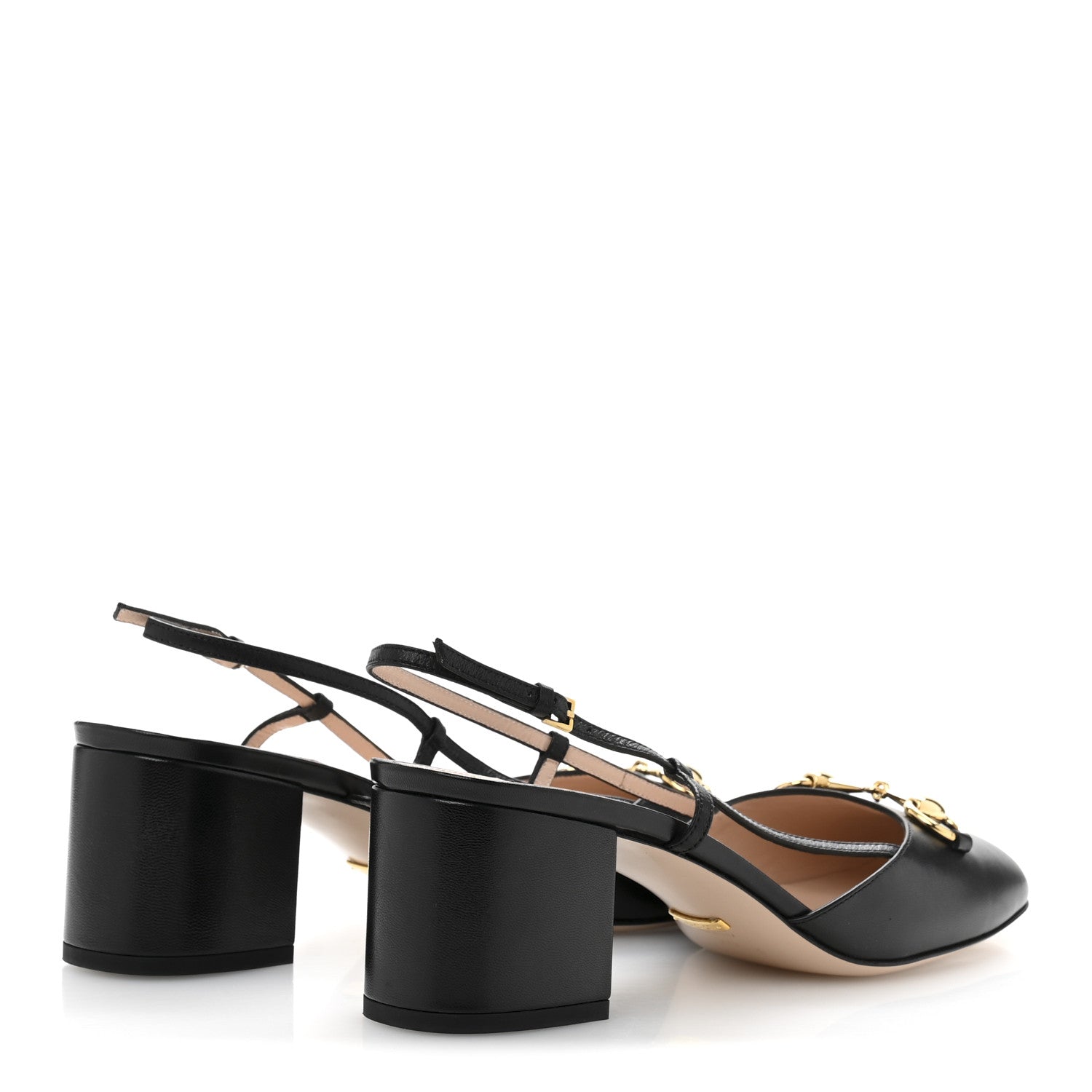 Gucci Malaga Kid Horsebit 70mm Slingback Pumps 40 Black 5 of 11