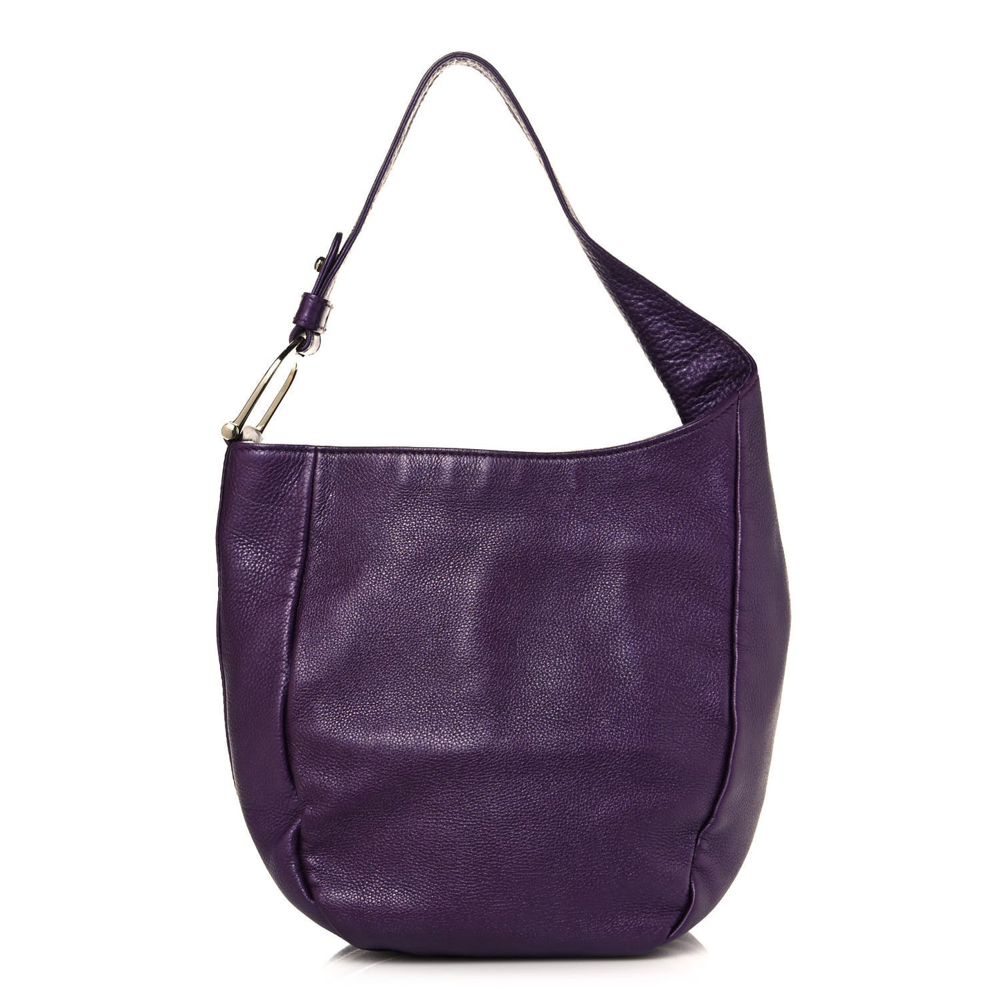 Pebbled Calfskin Shoulder Bag Purple