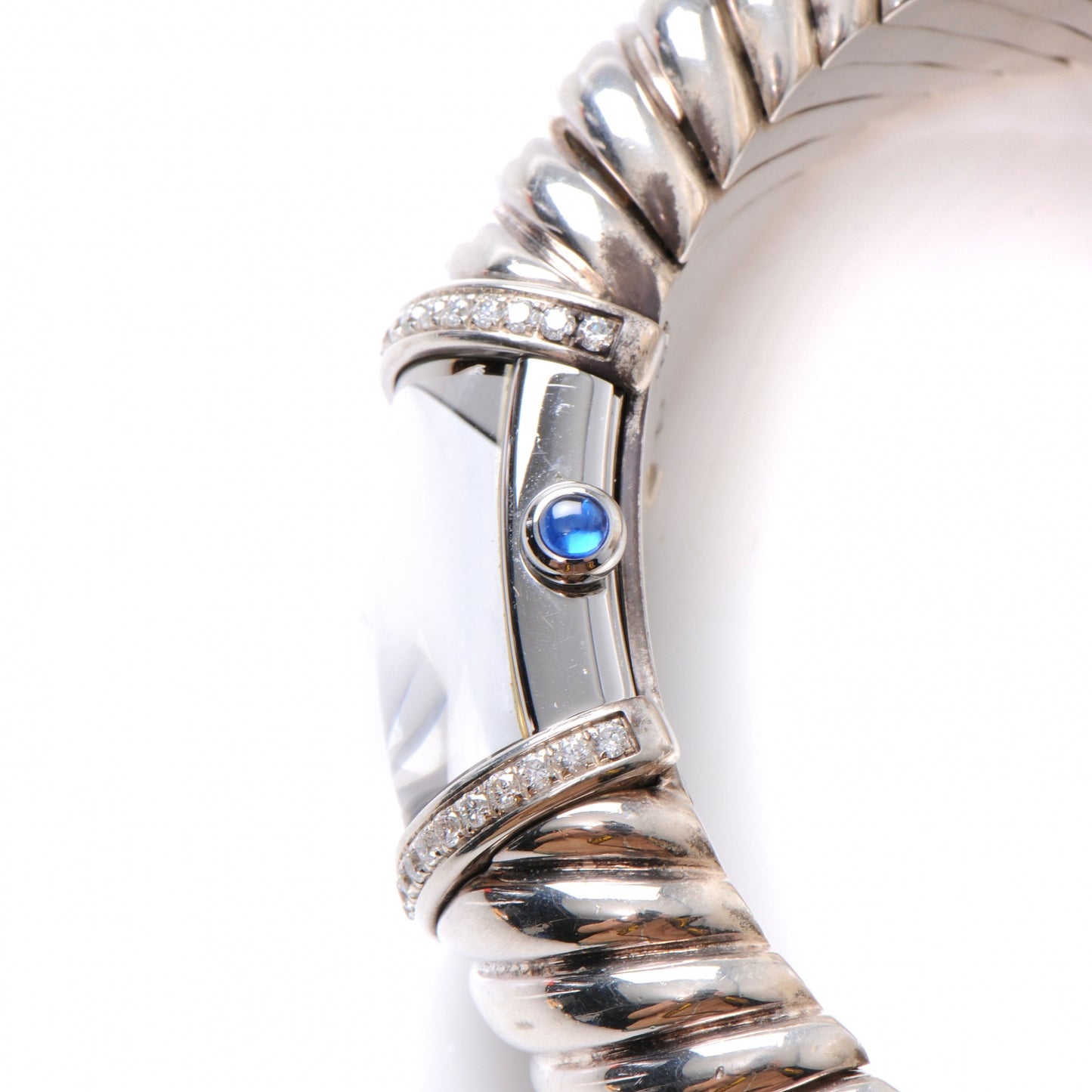 Sterling Silver Diamond Bezel Mother of Pearl 19mm Waverly Quartz Watch