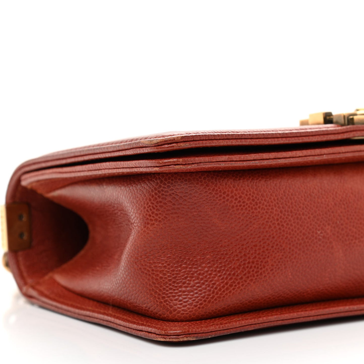 Caviar Quilted Medium Boy Flap Dark Orange