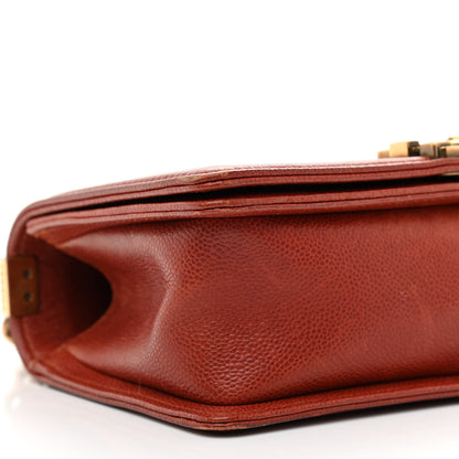 Chanel Caviar Quilted Medium Boy Flap Dark Orange 10 of 12