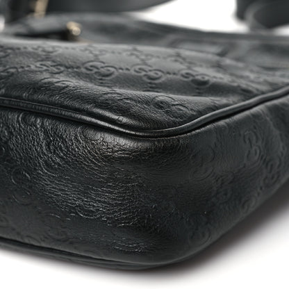 Gucci Guccissima Flat Messenger Bag Black 10 of 13