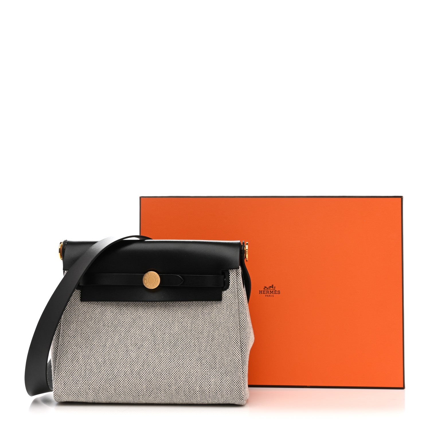 Hermes Military Toile Vache Hunter Herbag Zip Retourne 20 Ecru Black 11 of 11