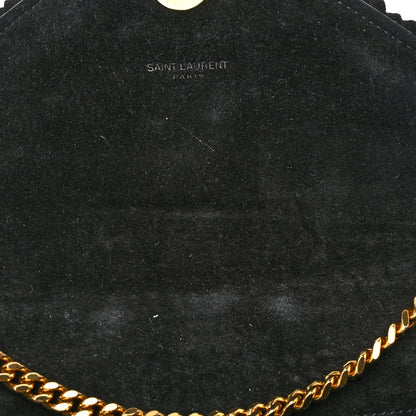 Saint Laurent Suede Fringe Small Monogram Satchel Black 16 of 18