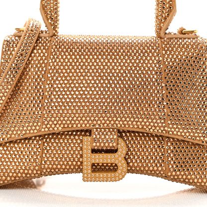 Balenciaga Strass Suede Hourglass Top Handle Bag XS Gold 9 of 13