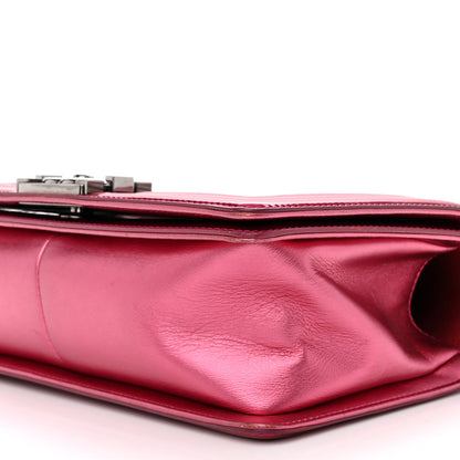 Chanel Metallic Patent Calfskin Quilted Medium Boy Flap Pink 10 of 10