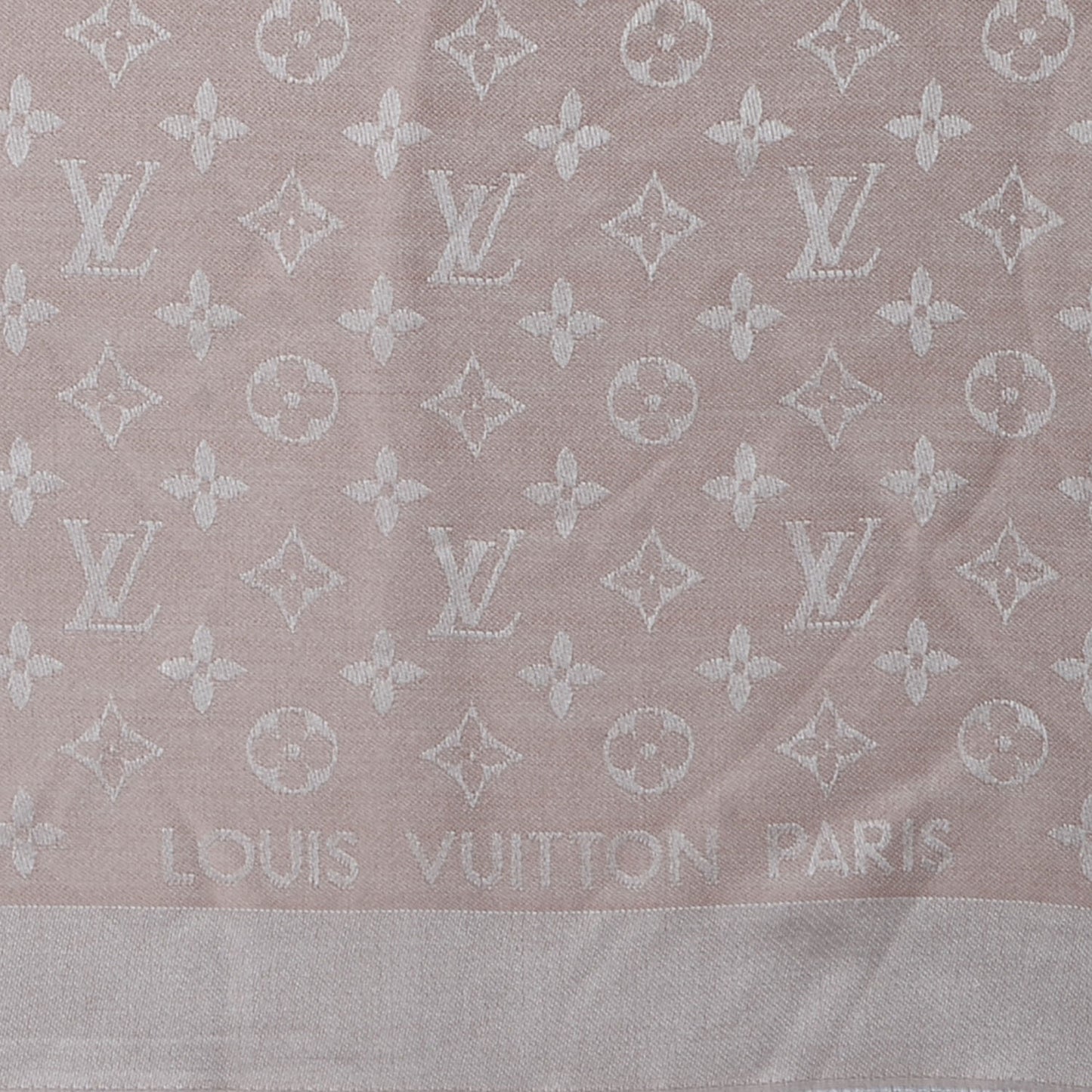 Silk Wool Monogram Denim Shawl Rose