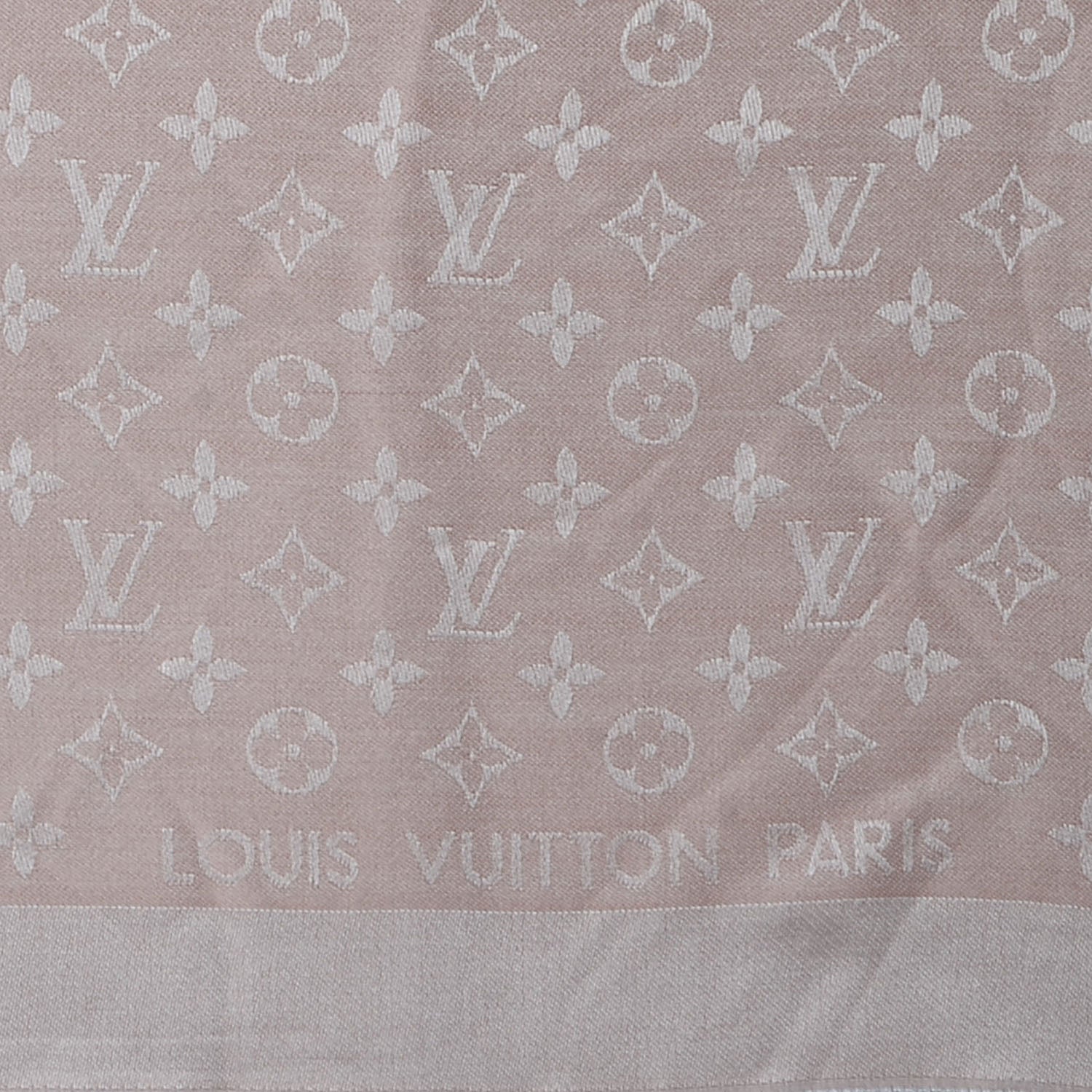 Louis Vuitton Silk Wool Monogram Denim Shawl Rose 4 of 5