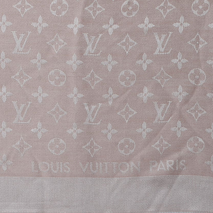 Louis Vuitton Silk Wool Monogram Denim Shawl Rose 4 of 5