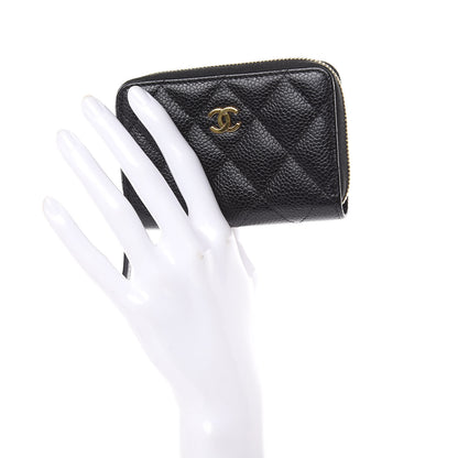 Chanel Caviar Quilted Zip Coin Purse Black 2 of 8