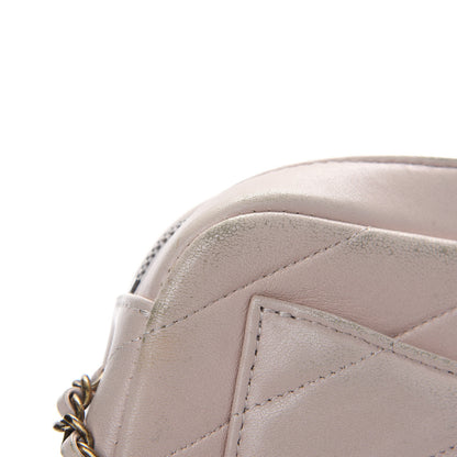 Chanel Shiny Lambskin Chevron Stitched Small Coco Camera Case Beige 12 of 12