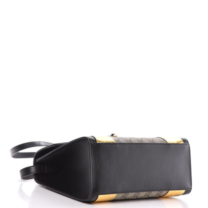 Gucci GG Supreme Monogram Small Osiride Top Handle Bag Black Gold 7 of 13