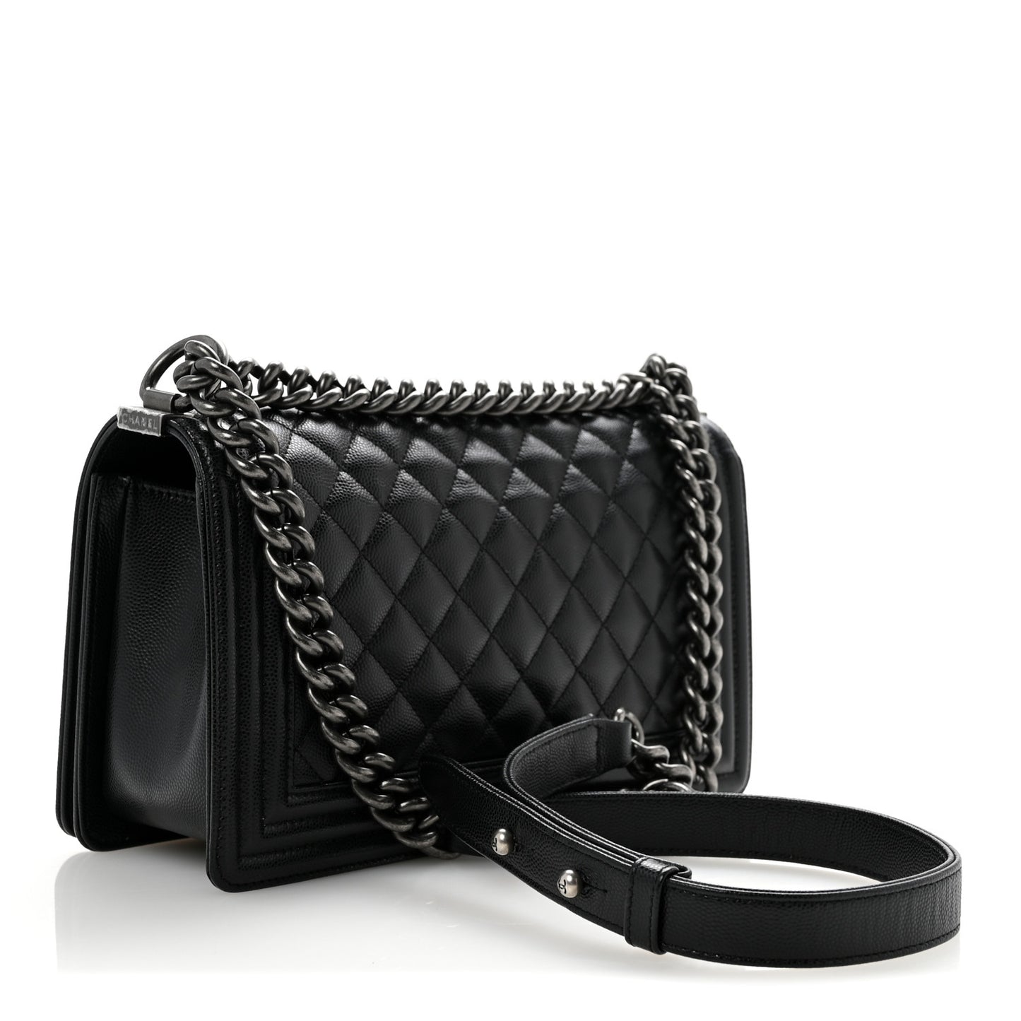 Caviar Quilted Medium Boy Flap Black