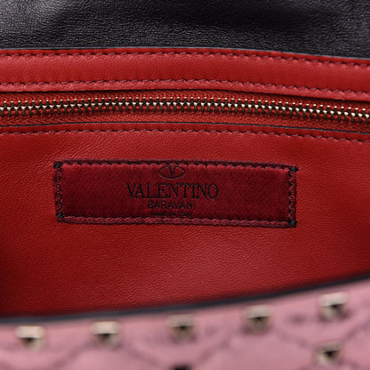 Valentino Garavani Metallic Wrinkled Lambskin Rockstud Spike Wallet on Chain Lipstick 8 of 13