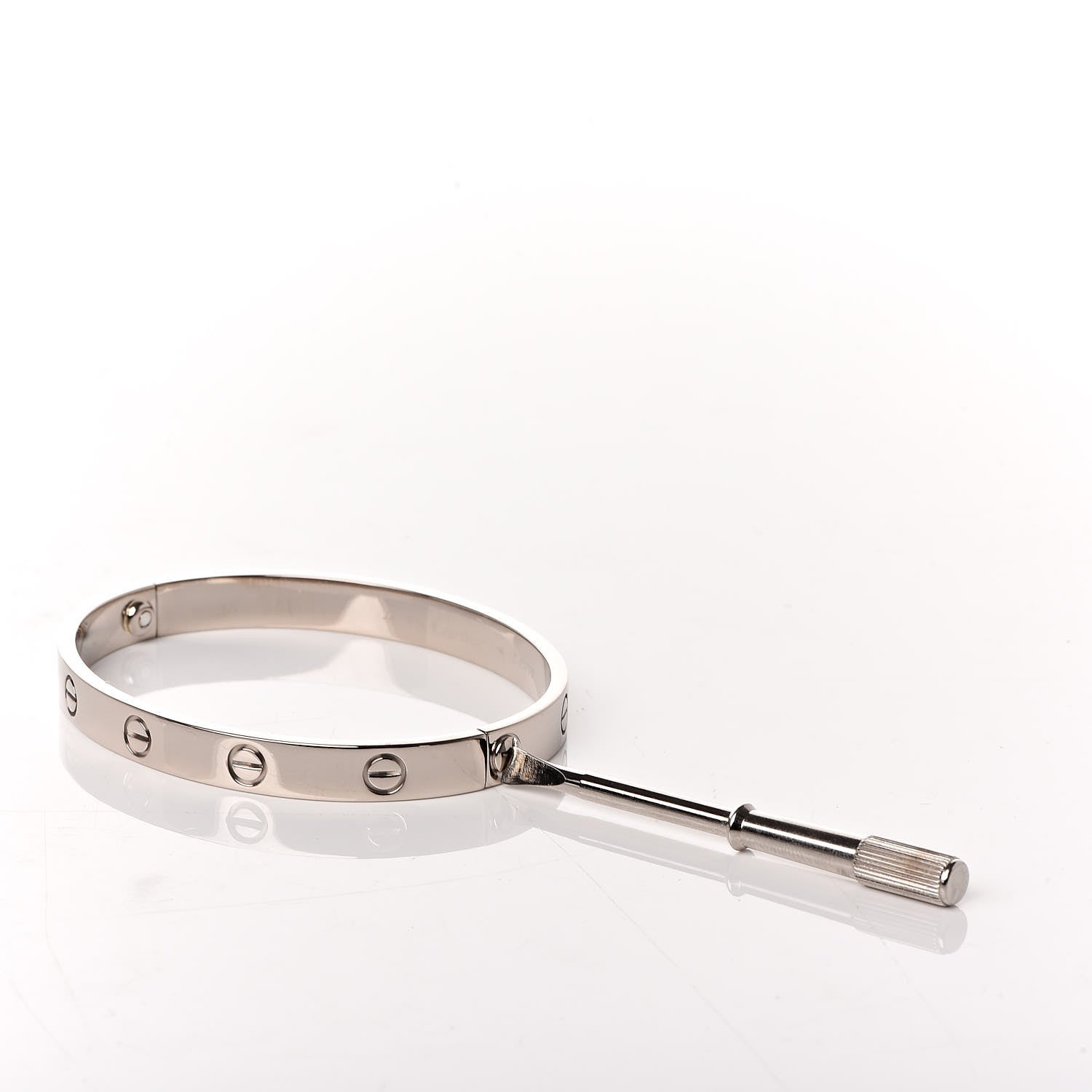 Cartier 18K White Gold LOVE Bracelet 17 4 of 10