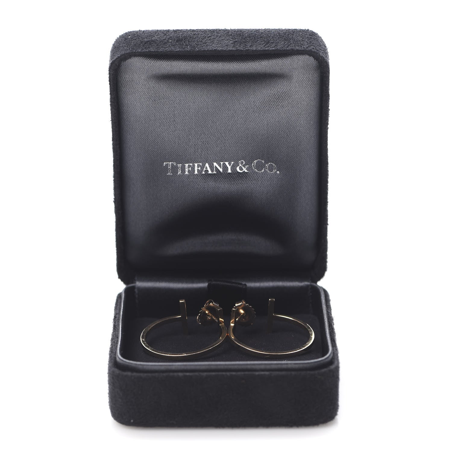 Tiffany 18K Rose Gold Medium T Wire Hoop Earrings 6 of 6