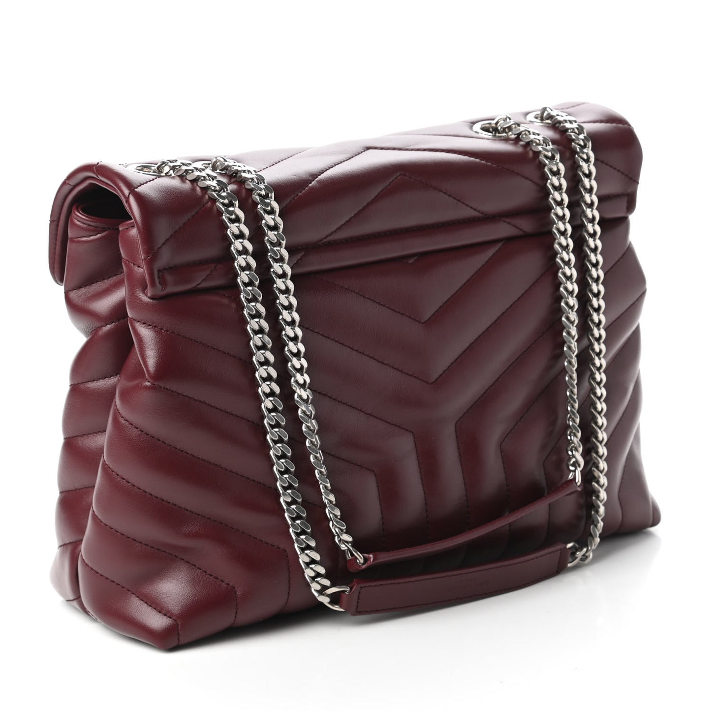 Calfskin Y Quilted Monogram Medium Loulou Chain Satchel Rouge Legion