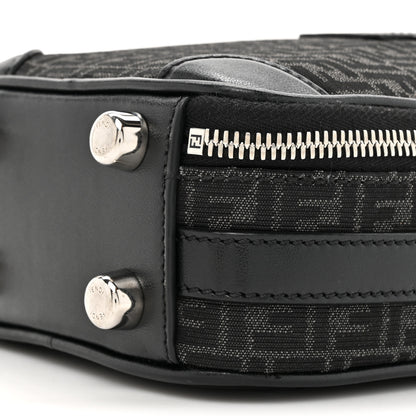 Fendi Recycled Fabric Jacquard Vitello Astro Micro FF Mini Trolley Bag Asfalto Black 9 of 11