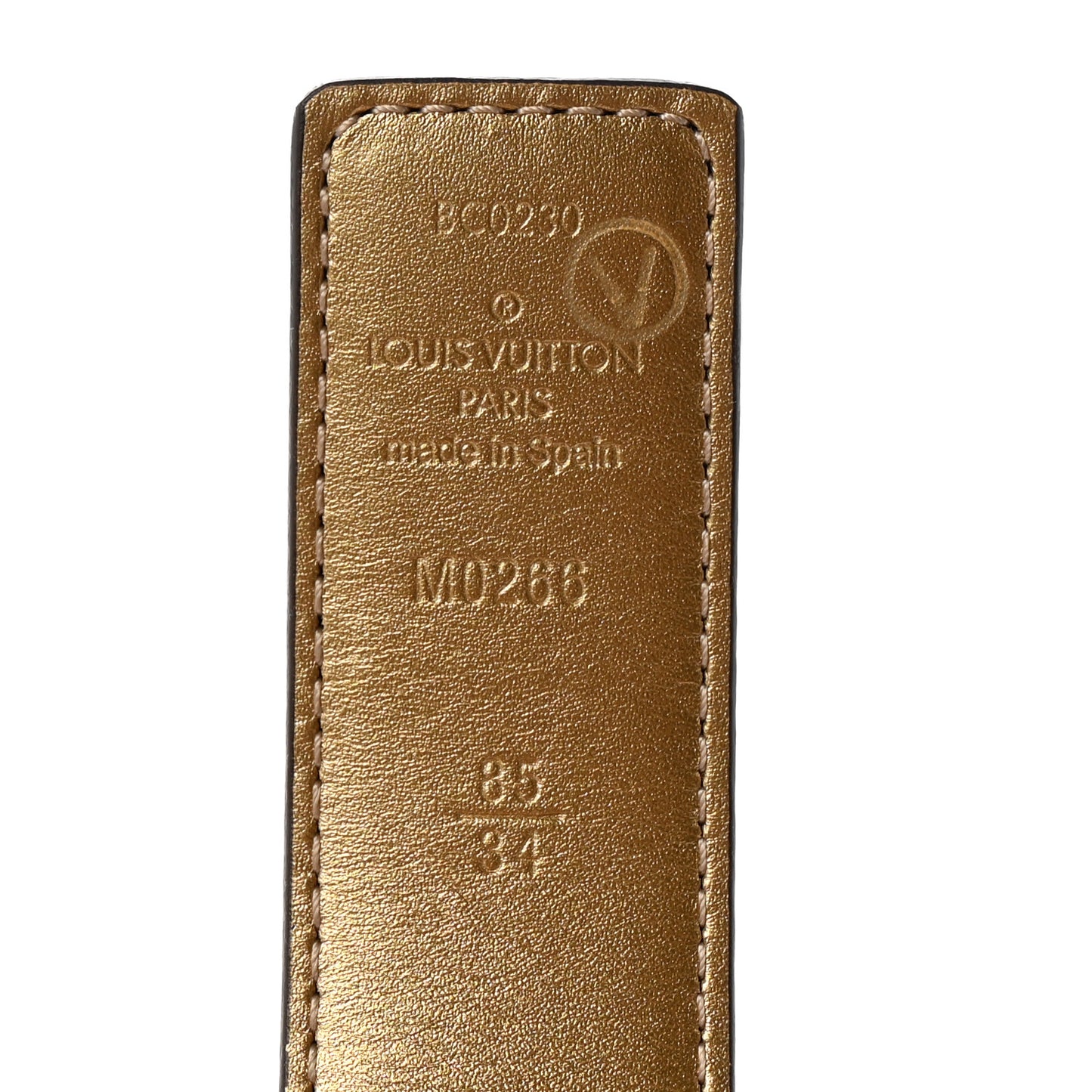X LOL Monogram Belt 85 34 Gold Silver