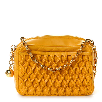 Chanel Lambskin Quilted Knot Camera Case Yellow 1 of 10