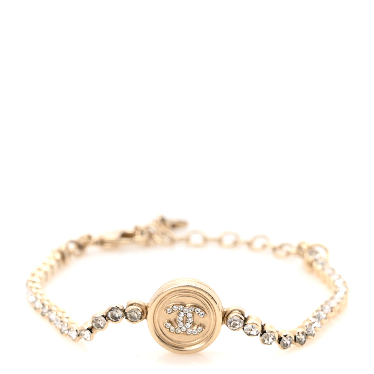 Crystal CC Chain Bracelet Gold