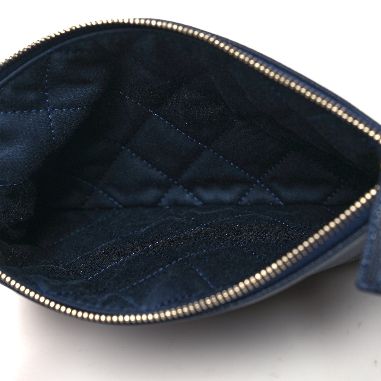 Caviar CC Wrist Pouch Navy Blue