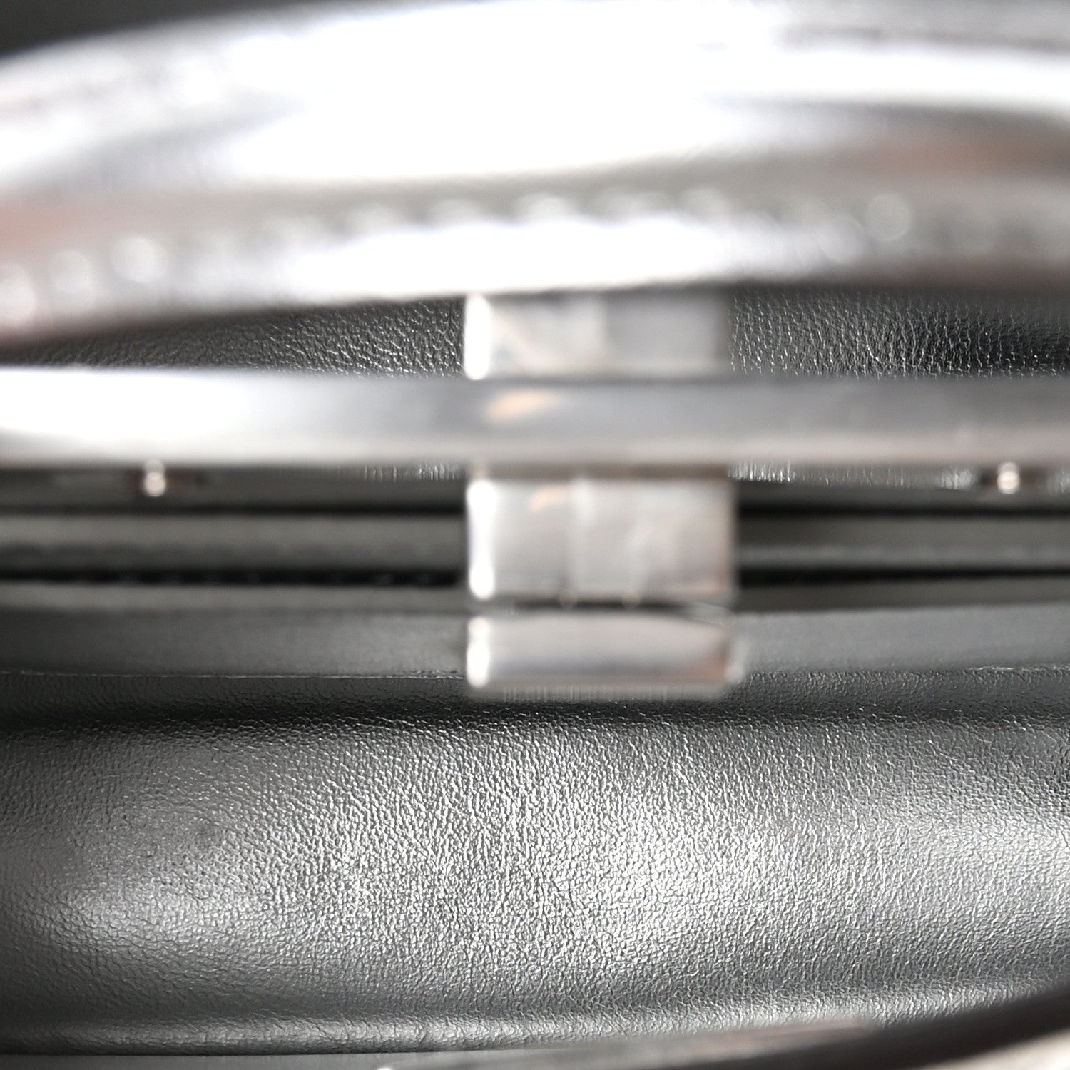 Fendi Crystal Vitello Laminato FF Petite Peekaboo I SEE U Satchel Crystal Argento 5 of 9