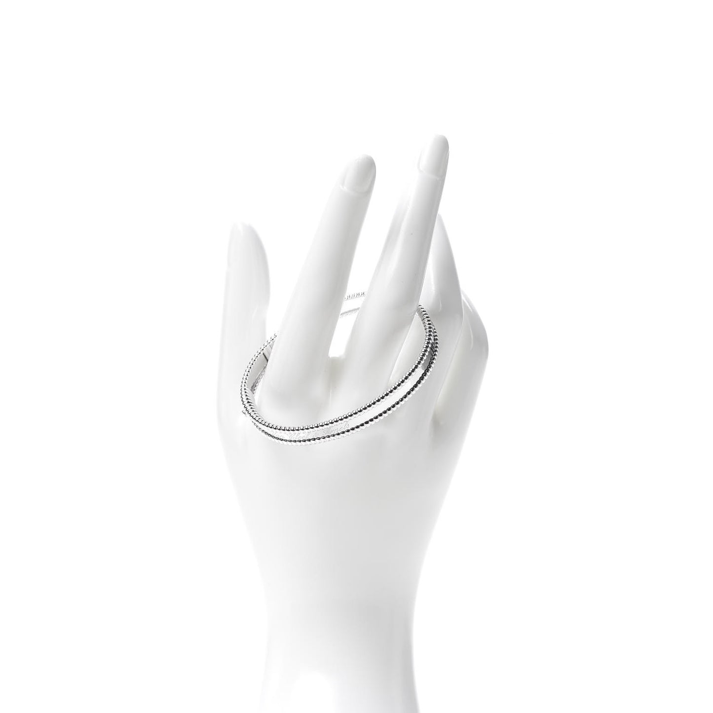 18K White Gold Perlee Signature Bangle Bracelet M