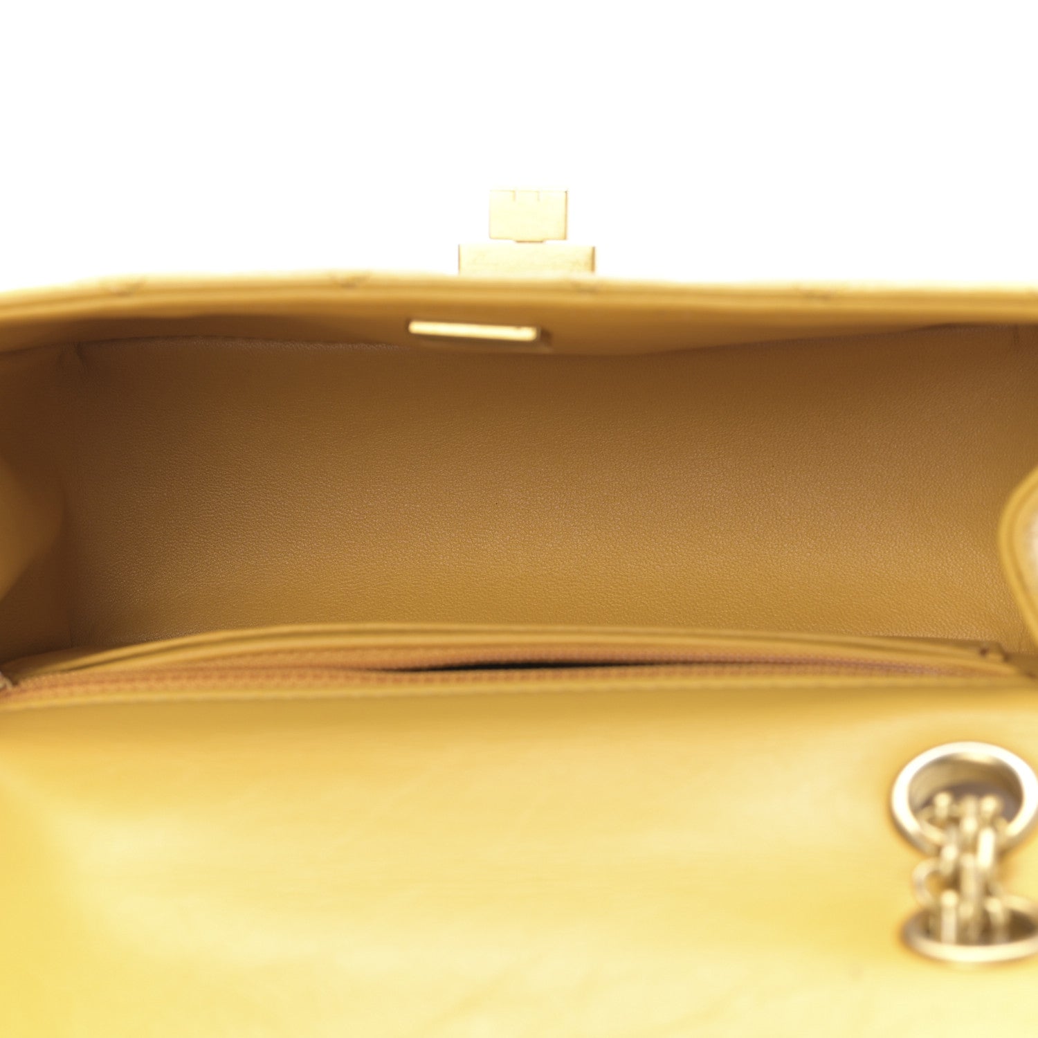 Chanel Aged Calfskin Quilted 2.55 Reissue Mini Flap Yellow 5 of 9