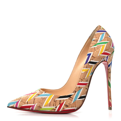 Christian Louboutin Cork Chevron Print So Kate 120 Pumps 37.5 Multicolor 1 of 7