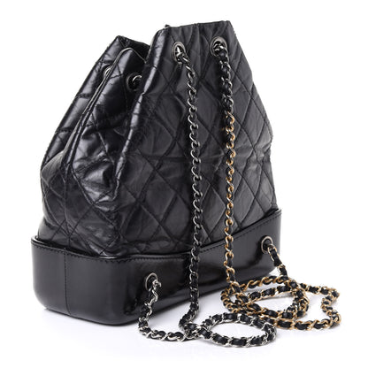 Chanel Aged Calfskin Quilted Gabrielle Backpack Black 2 of 5