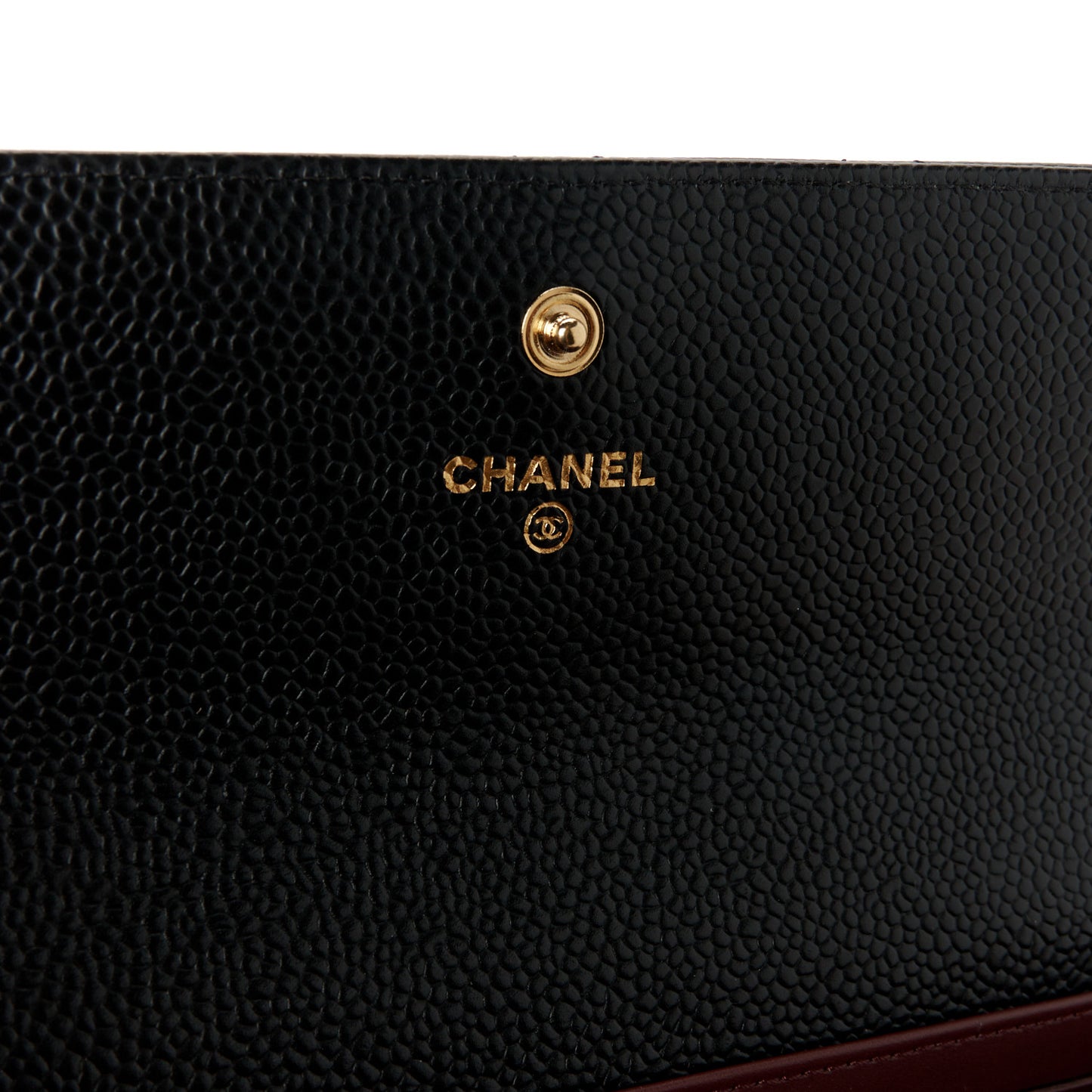 Caviar Quilted Large Gusset Flap Wallet Black