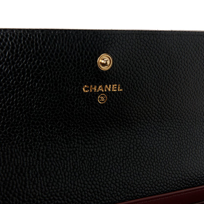 Chanel Caviar Quilted Large Gusset Flap Wallet Black 6 of 10
