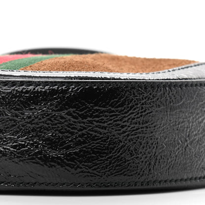 Gucci Suede Patent Web Mini Ophidia Round Shoulder Bag Nocciola Black 9 of 9