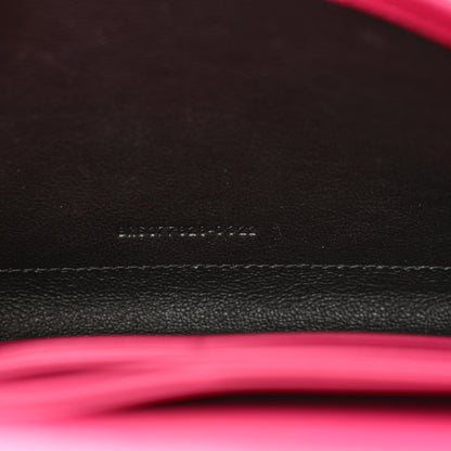 Saint Laurent Grain De Poudre Matelasse Chevron Monogram Envelope Chain Wallet  Fuxia Couture 7 of 10